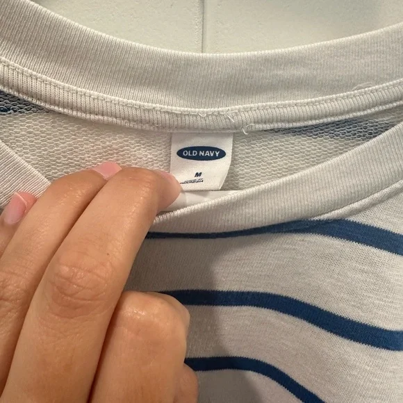 Blue & White Striped Crop Top - Picture 3 of 3